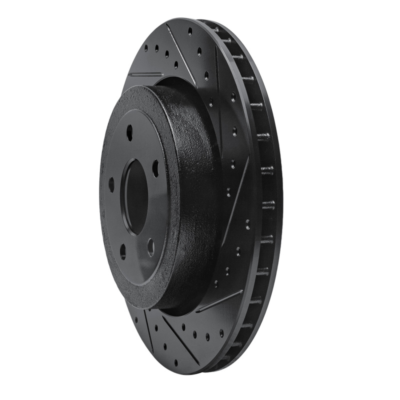 Jeep Grand Cherokee Brake Rotor (1) - Rear Right - R1 Concepts - Drilled & Slotted - Black - `06-`10